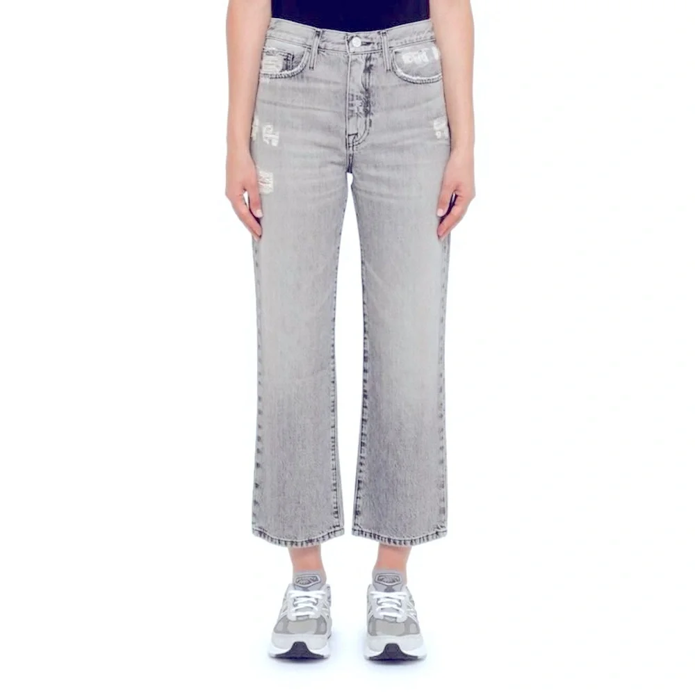 FRAME LE JANE CROP Women’s High Rise Cropped Distressed Jean Kallin Rips size 31 - Picture 2 of 11